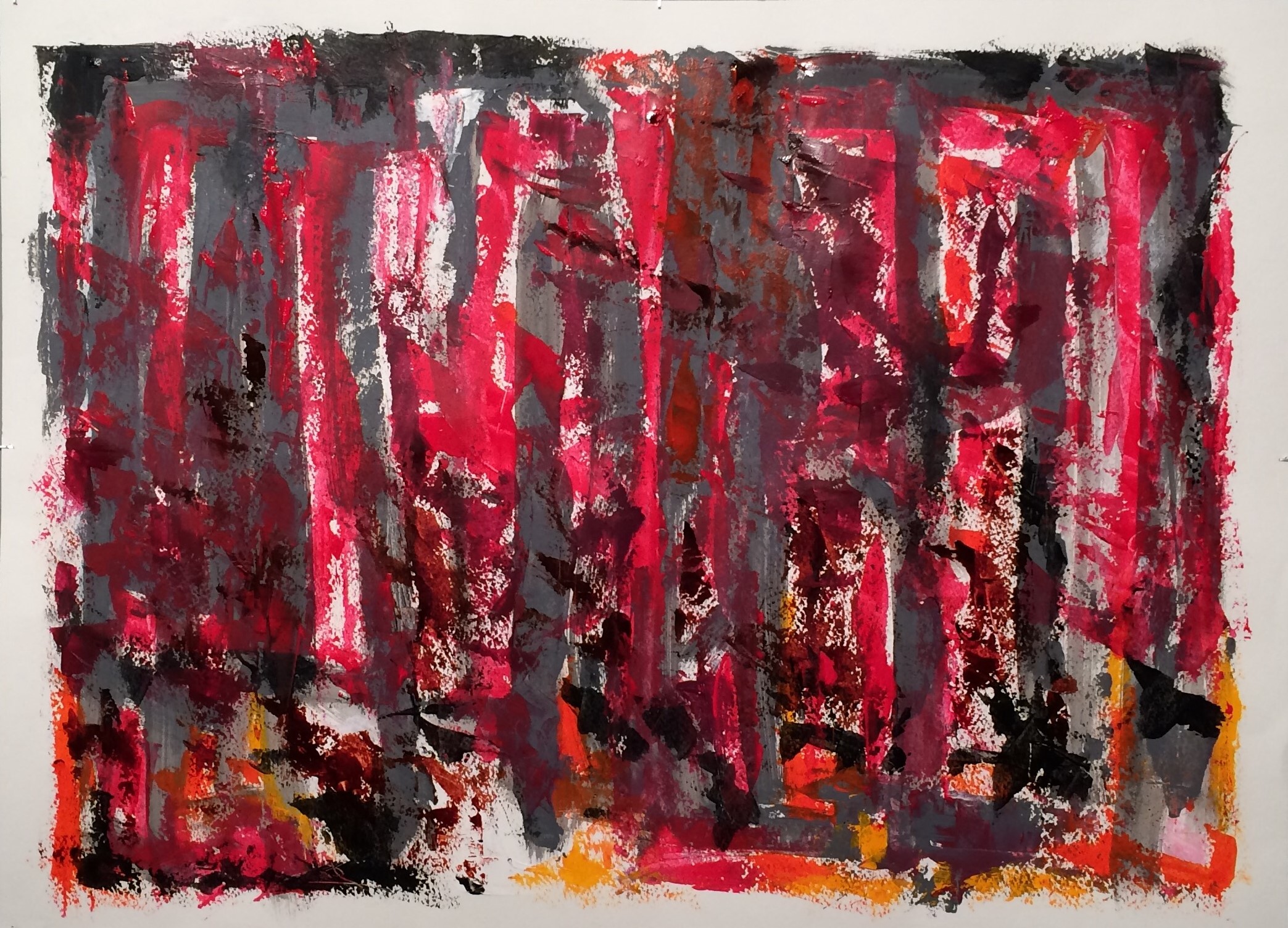 N° 3256 - Forêt - Acrylique sur papier - 55 x 75 cm - 10 avril 2017